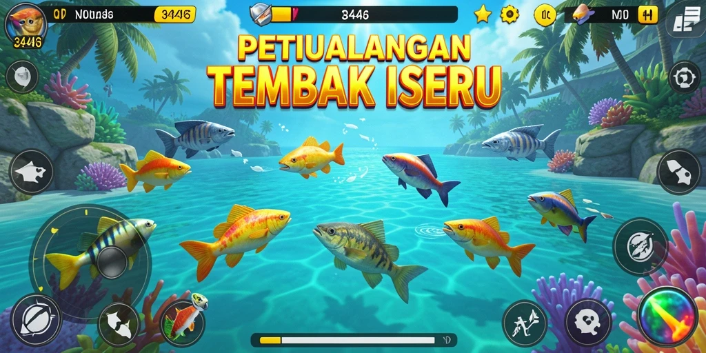 Tangkapan layar mendebarkan dari permainan Tembak Ikan 3446.