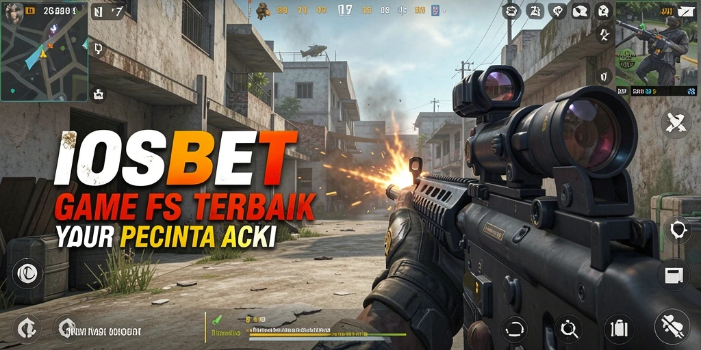 Tampilan gameplay IOSBET yang penuh aksi dalam mode FPS.