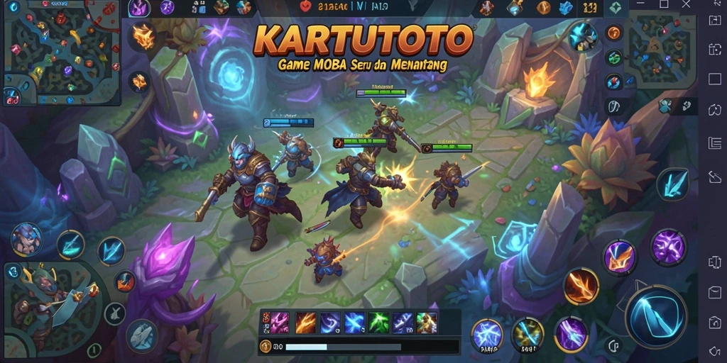Tampilan gameplay yang menarik di arena pertarungan KARTUTOTO.