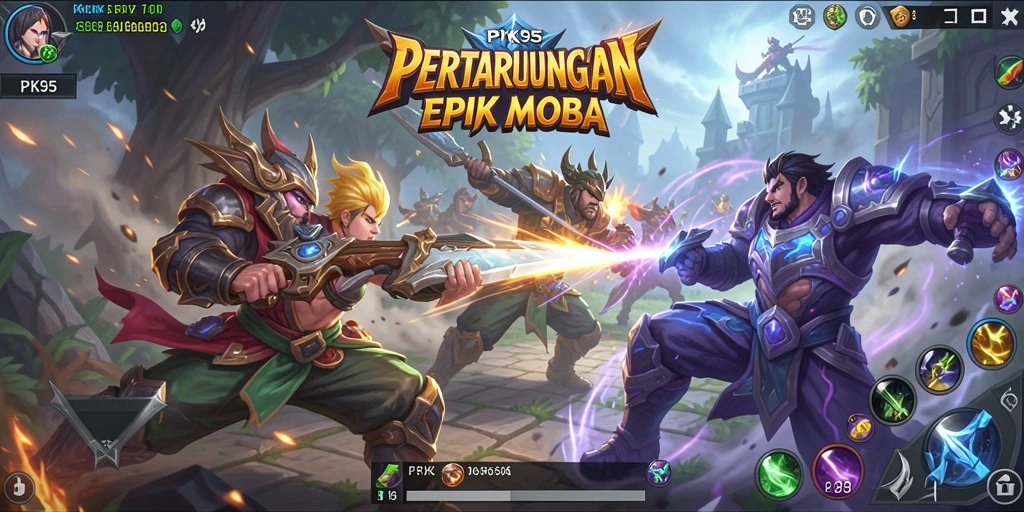 Tampilan gameplay seru di dalam PK95, menunjukkan pertempuran mendebarkan!