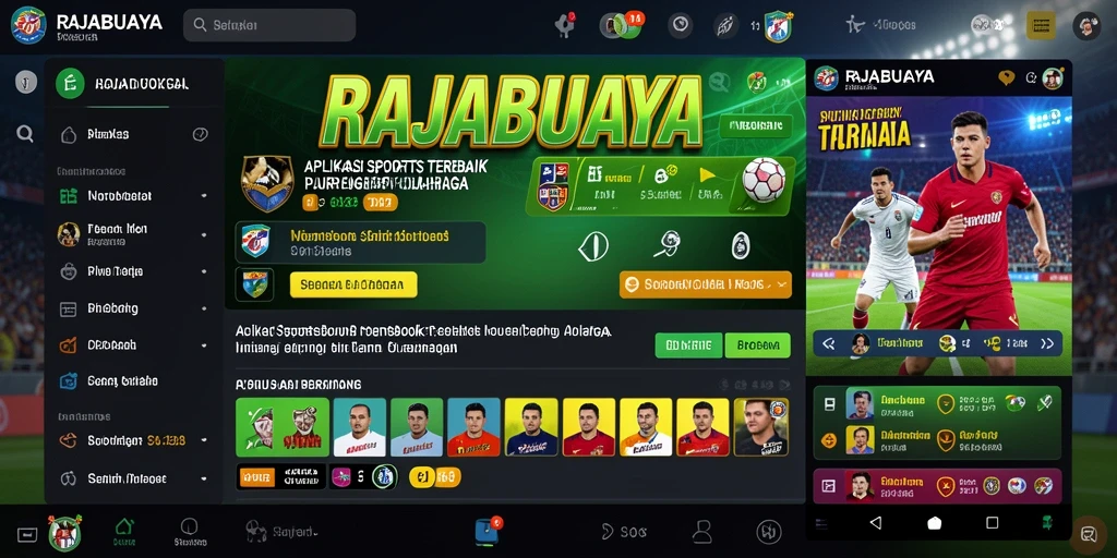 Screenshot dari gameplay <strong>RAJABUAYA</strong> yang menunjukkan fitur taruhan olahraga.