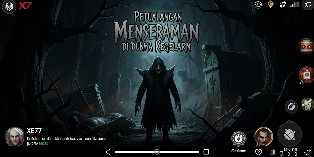 Screenshot XE77 menampilkan suasana mencekam dalam gameplay horror.